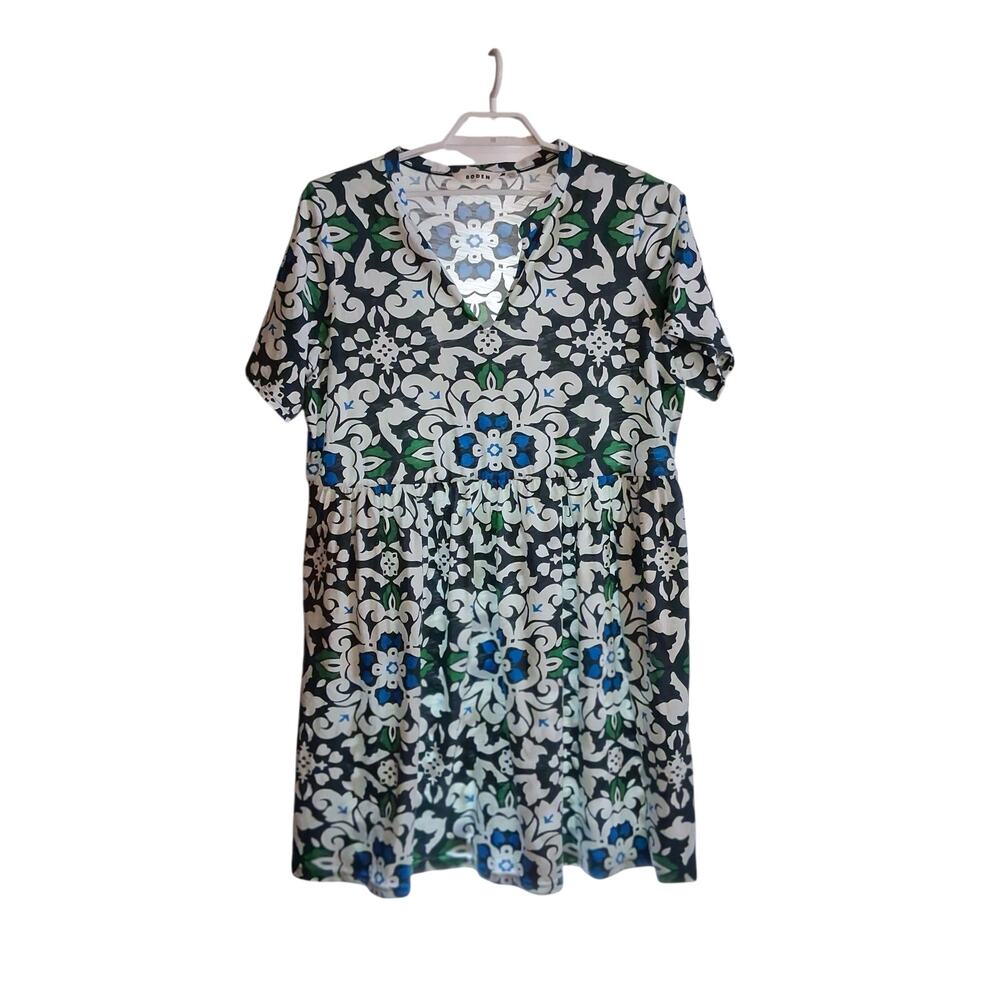 Boden dress womens US 20 22 L pockets cotton knit easy notch neck jersey